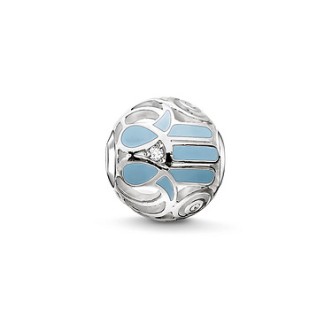 1 - Ciondolo Thomas Sabo K0208-041-31 Argento 925 Mano di Fatima Blu