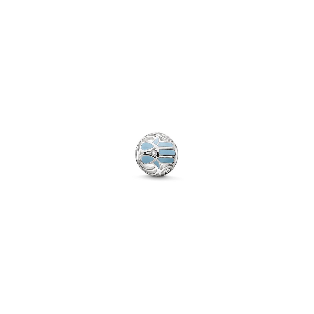 1 - Ciondolo Thomas Sabo K0208-041-31 Argento 925 Mano di Fatima Blu