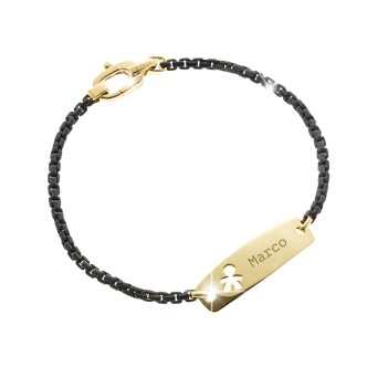 1 - Le Bebè Bracelet LBU004 Yellow Gold 9 Kt "I Valori" collection