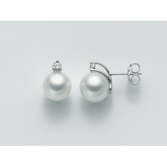 1 - Earrings Nimei PER1879A Gold 750/1000 with pearls and diamonds collection Gemelle South Sea