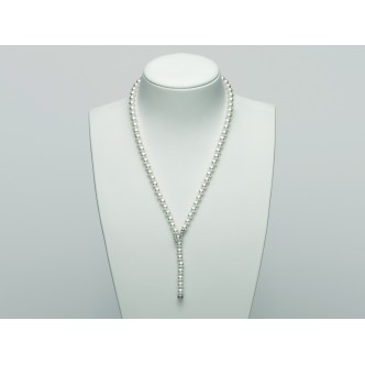 1 - Nimei Necklace PCL5633 Gold 750/1000 with diamonds and pearl Akoya collection