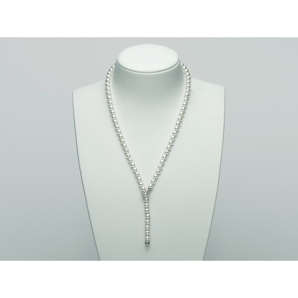 1 - Collana Nimei PCL5633 Oro 750/1000 con diamanti e perla collezione Akoya