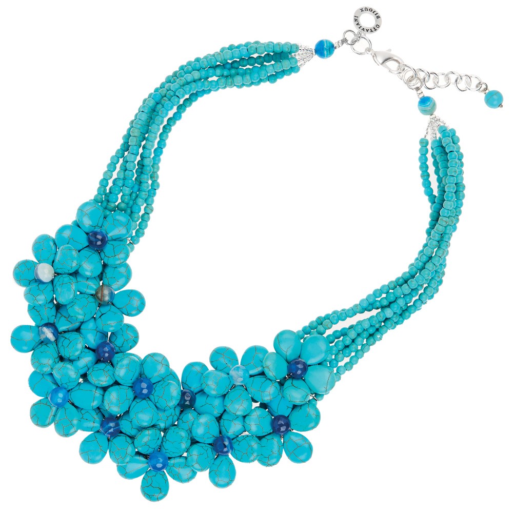 1 - Ottaviani 500422C Turquoise and agate Bijoux collection necklace