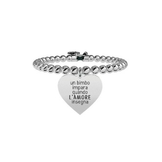 1 - Bracciale Kidult 731326 in acciaio 316L cuore con cristalli collezione Love