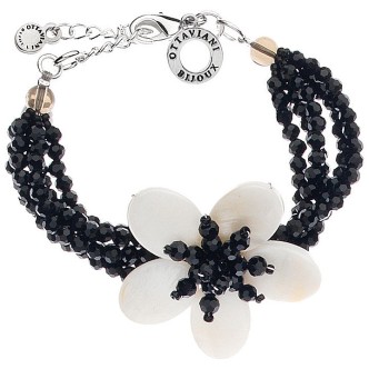 1 - Ottaviani 500105B bracelet with black Swarovski and mother of pearl