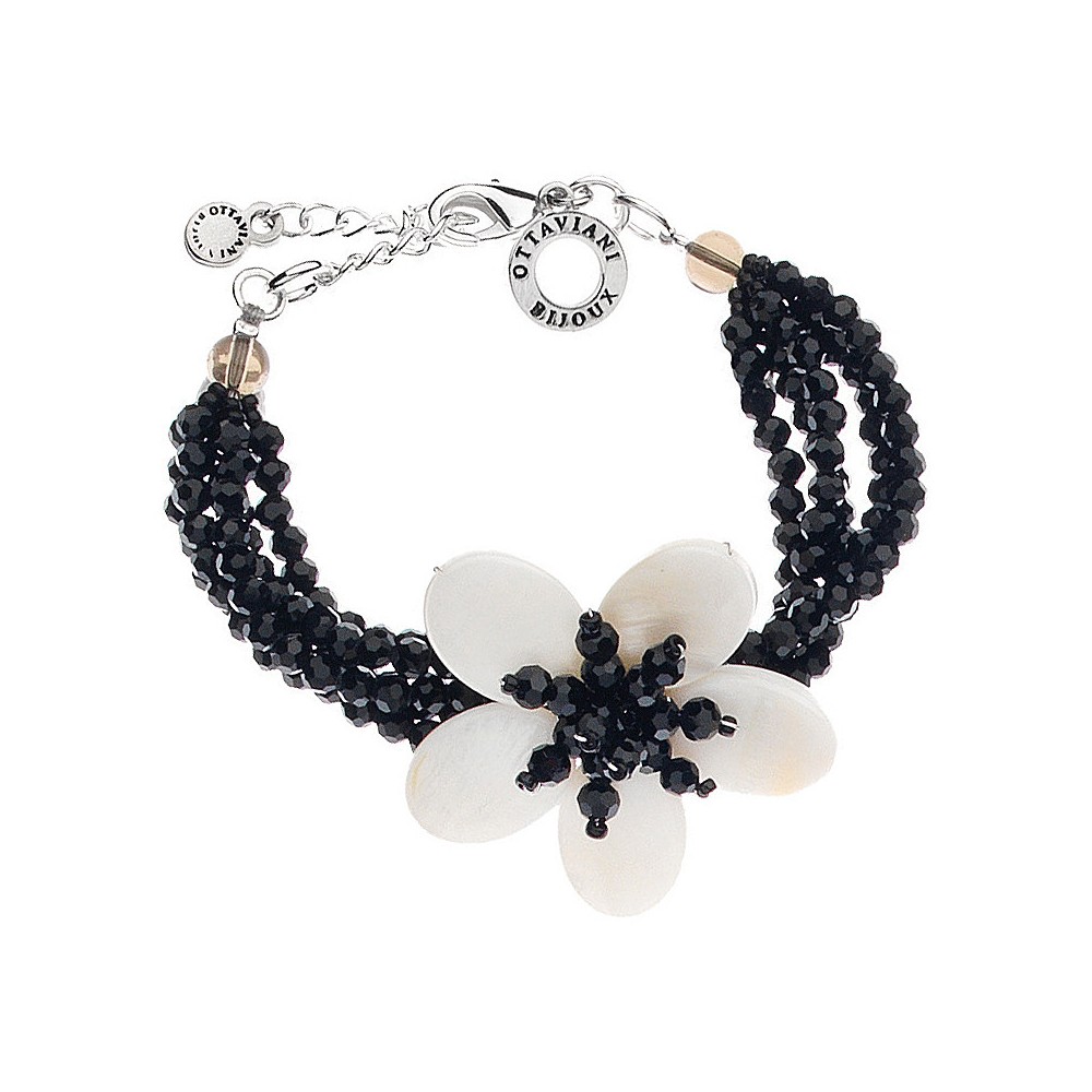 1 - Ottaviani 500105B bracelet with black Swarovski and mother of pearl