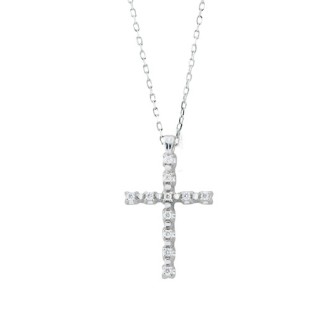 1 - Artlinea Necklace CD360-4B 18 Kt Gold with diamonds Crosses collection