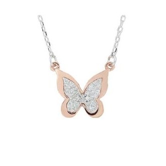 1 - Artlinea CD375-LH Butterfly Necklace in 18 kt gold with diamonds collection Joy