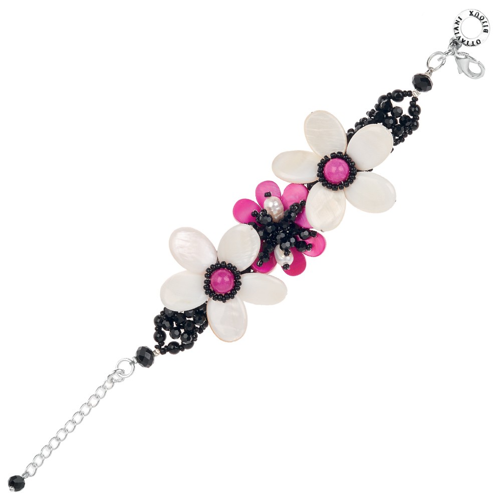 1 - Ottaviani 500415B Agata bracelet with black crystals