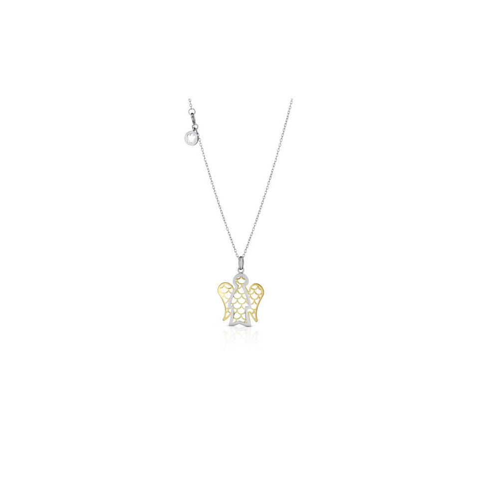 1 - Collana Roberto Giannotti NKT259 Oro Bianco 9 Kt collezione Angeli