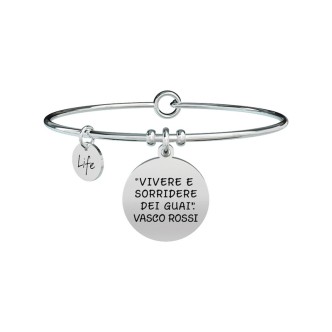 1 - Bracciale Kidult 731464 acciaio 316L ciondolo con frase collezione Free Time