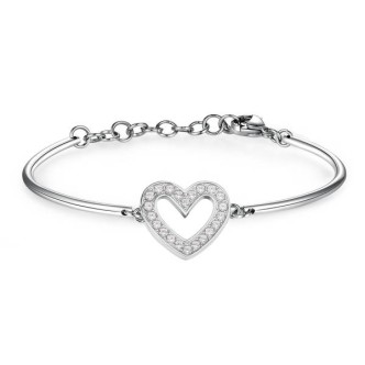 1 - Bracciale Brosway BHK66 cuore in acciaio 316L e cristalli Swarovski collezione Chakra