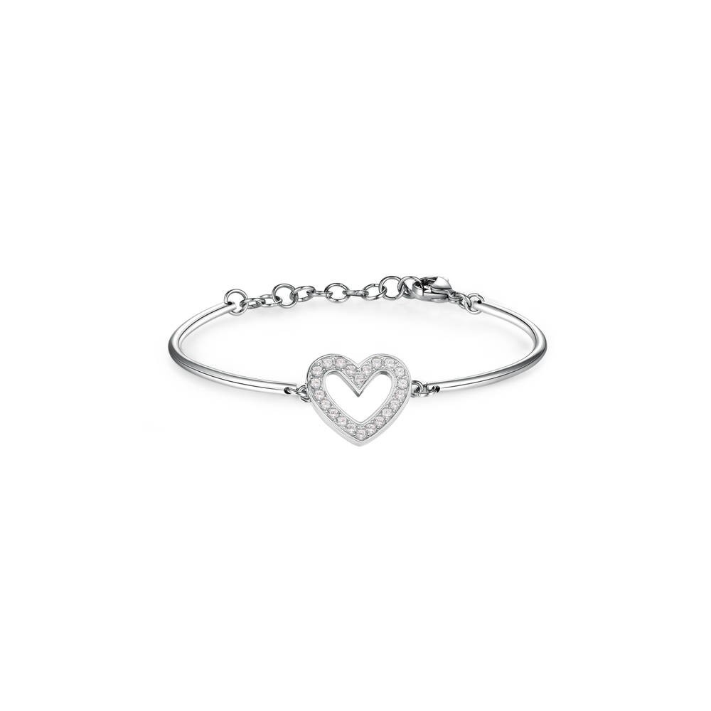 1 - Bracciale Brosway BHK66 cuore in acciaio 316L e cristalli Swarovski collezione Chakra