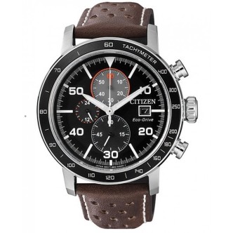 1 - Watch Citizen Chronograph steel man analog leather strap CA0641-24E Crono 064